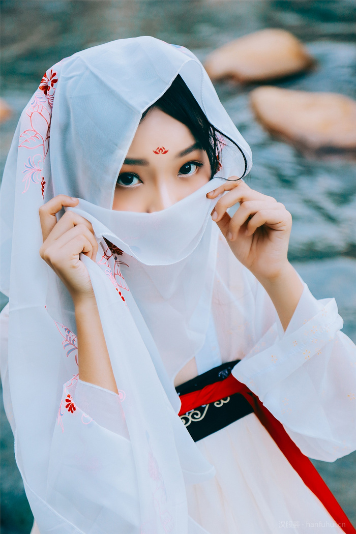 轻纱半遮面 朱砂印眉心