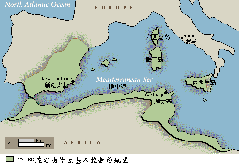 而彼时的北非是属于迦太基的时代,当时罗马和迦太基正在大战,双方投入