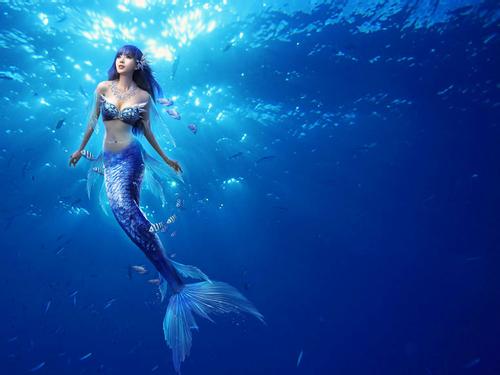 美国女子变身美人鱼呼吁公众保护环境
