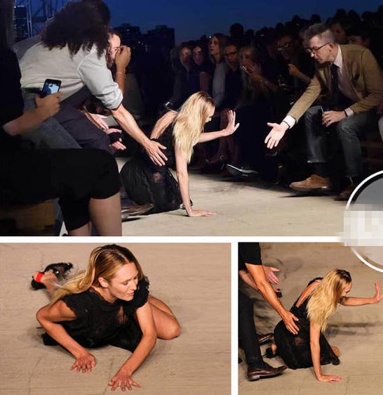 超模又掉鞋子又摔倒,简直尴尬死了!